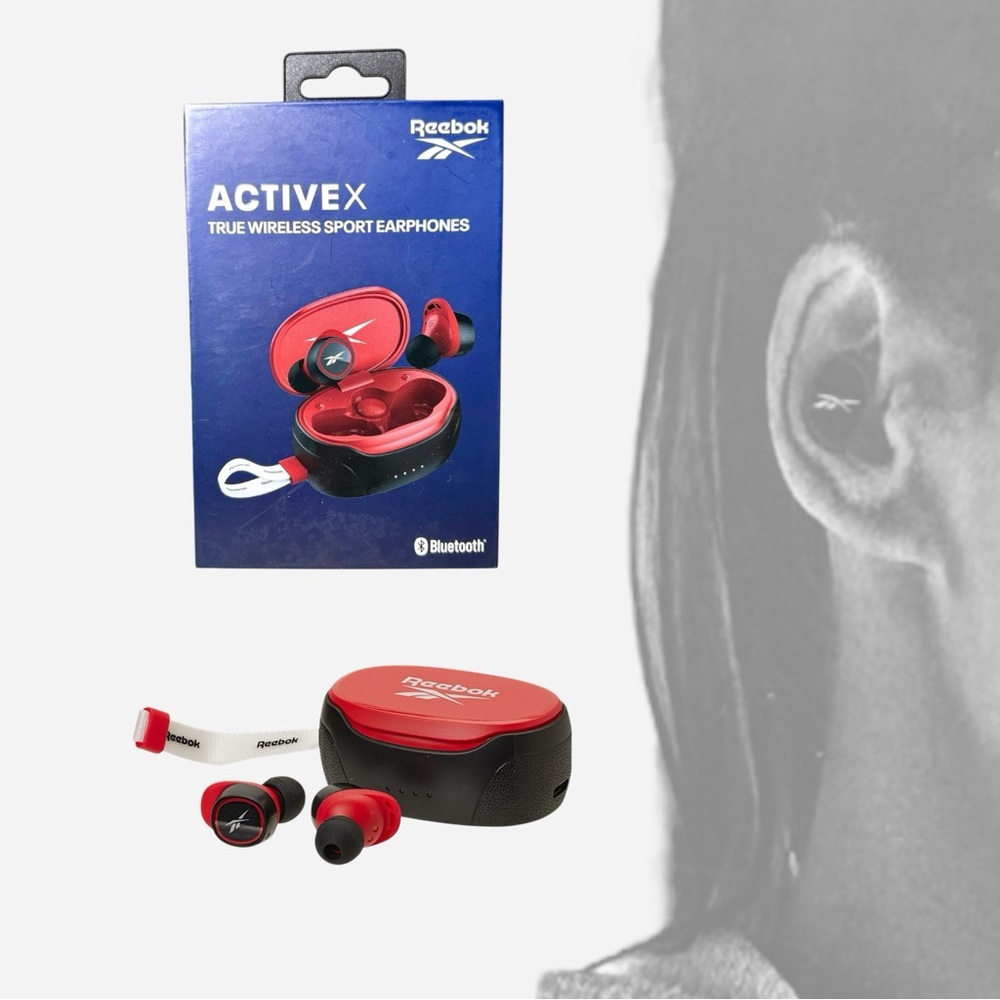 Reebok RBK 1001 Active X True Wireless Sport Waterproof Earphones Red Black